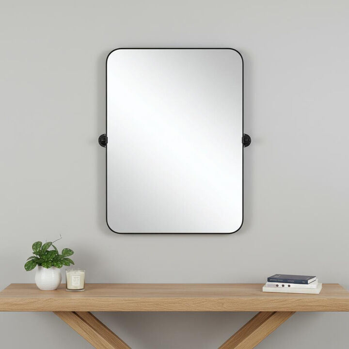 HomeRoots 36" Black Metal Tilting Framed Accent Mirror