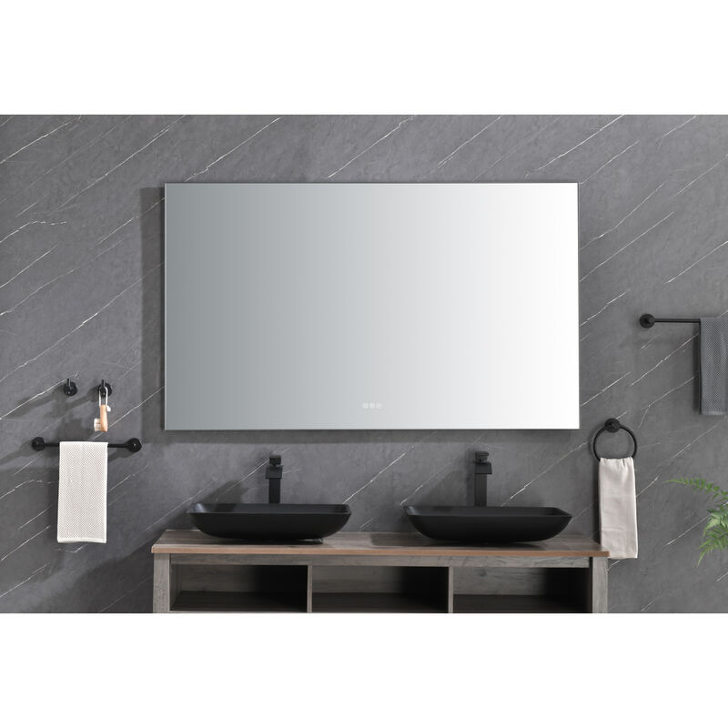 60x 36 inch LED Mirror Bathroom Vanity Mirror with Backlight, Wall Mount Anti-Fog Memory Large Adjustable Vanity Mirror image number 6