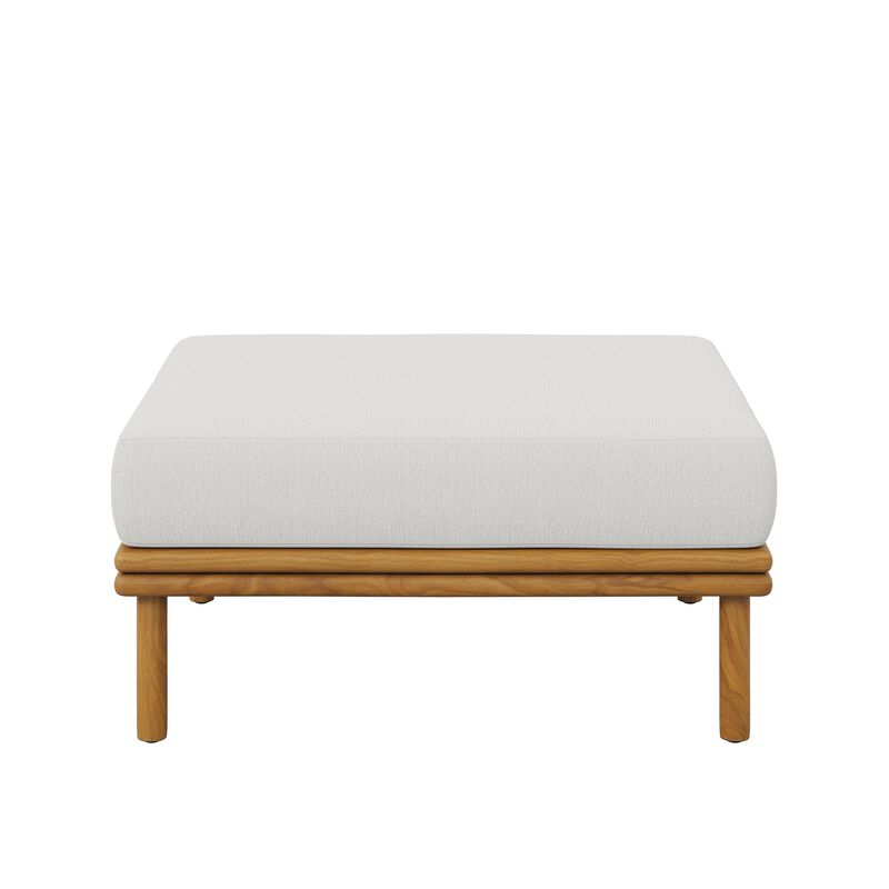 Modway Wren Teak Wood Outdoor Ottoman in Natural Sail image number 7