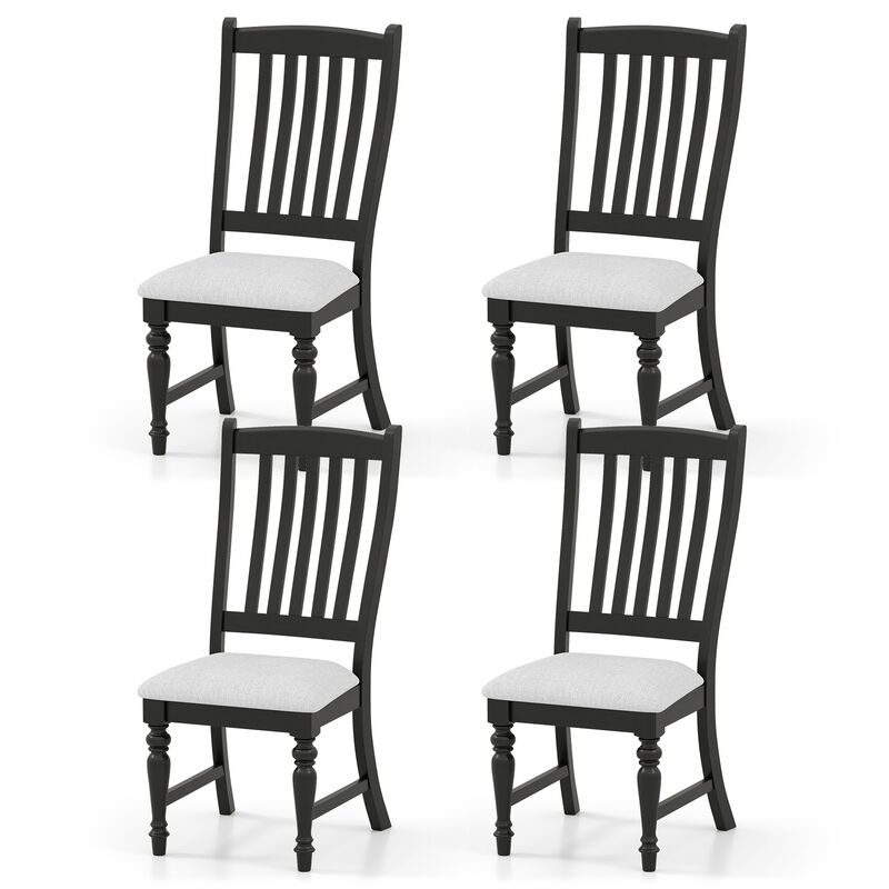 Set of 4 Kitchen Dining Chairs with Solid Wood Legs and Backrests image number 0