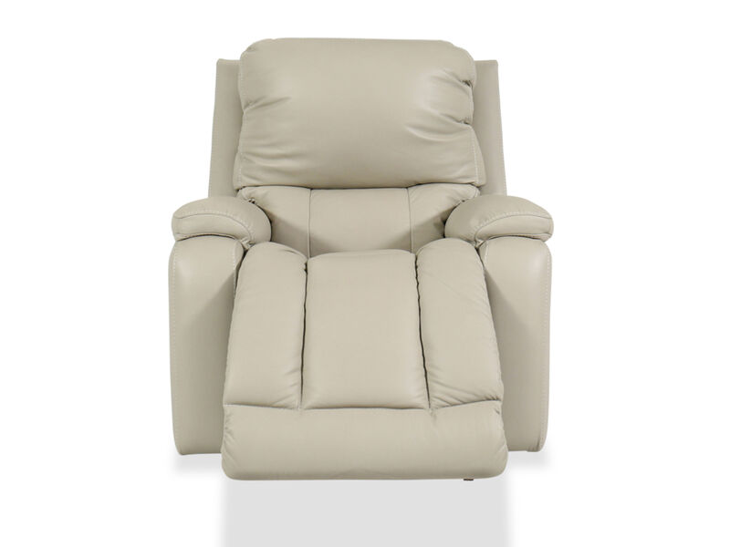 Greyson Ice Leather Power Rocking Recliner with Headrest & Lumbar
