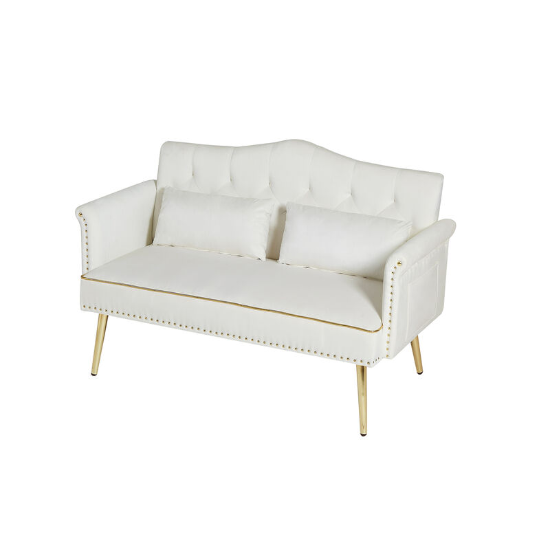 Strolk Modern Velvet Loveseat Sofa image number 6