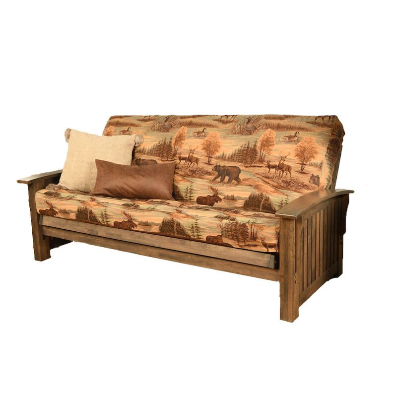 Washington Frame-Rustic Walnut Finish-Canadian Mattress Futon Sofa Bed