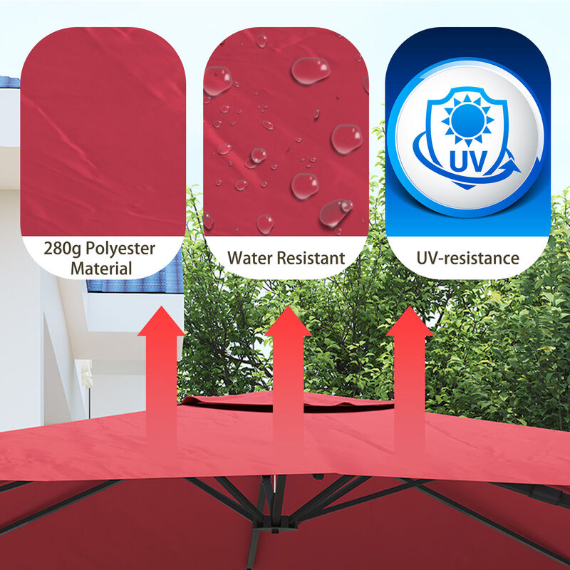 11ft Cantilever Patio Umbrella Square Umbrella Outdoor Patio Offset Patio Umbrella Large Outdoor Umbrella Pool Umbrella for Backyard Garden Deck Pool11ft Cantilever Patio Umbrella Square Umbrella Outdoor Patio Offset Patio Umbrella Large Outdoor Umbrella Pool Umbrella for Backyard（Without Base） image number 4