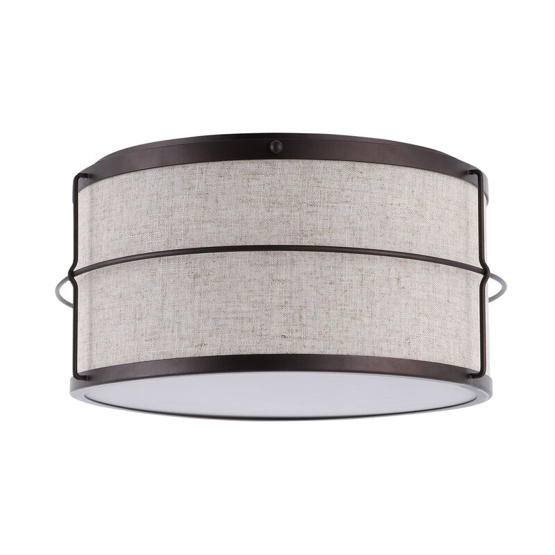 Evan 2-Light Rustic Farmhouse Iron LED Flush Mount