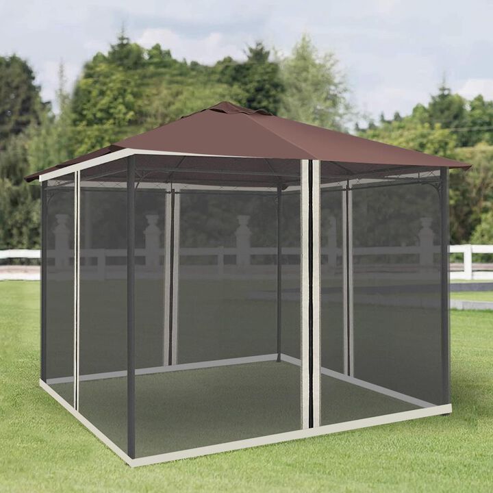Hivvago Outdoor Gazebo Sidewall Replacement, Washable Polyester