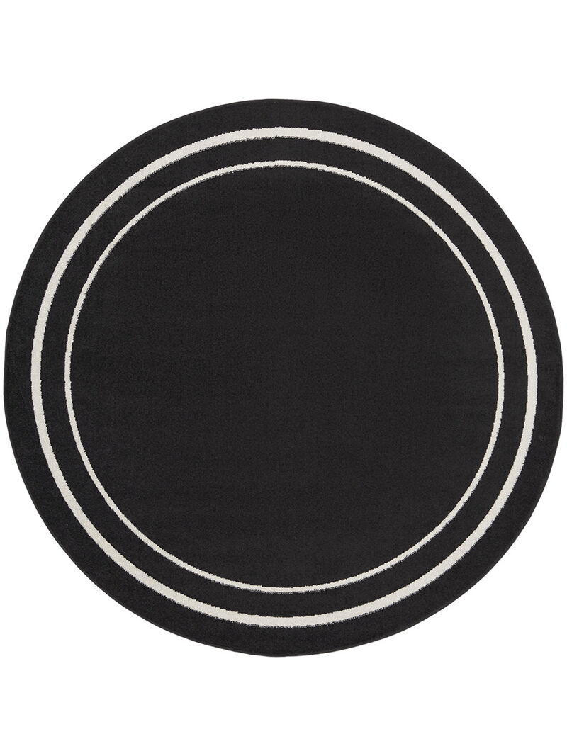 Nourison Essentials NRE02 Black/Ivory 8' x Round Rug