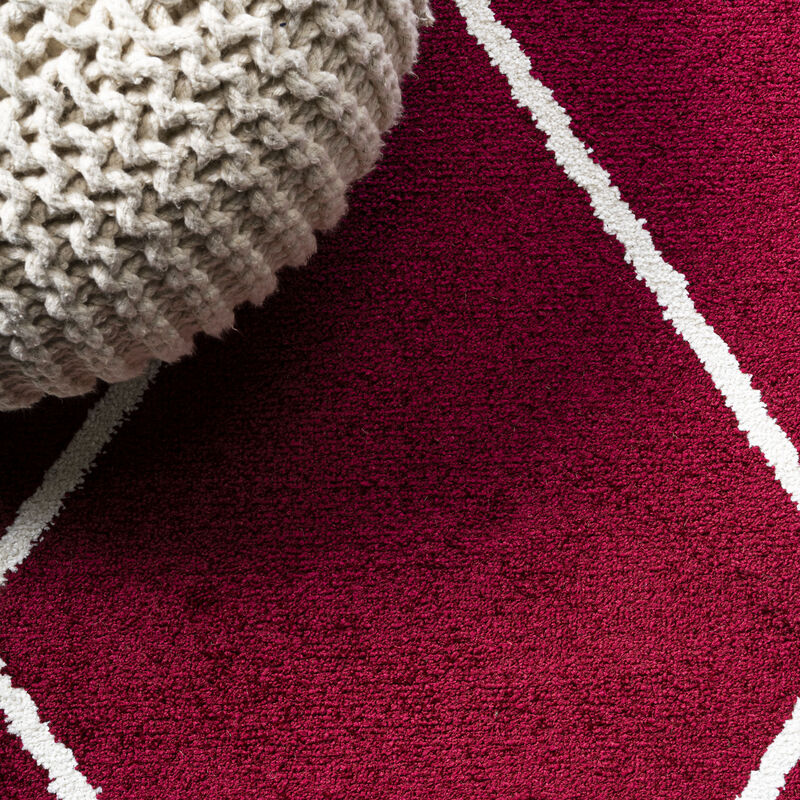 Cole Minimalist Diamond Trellis Round Area Rug