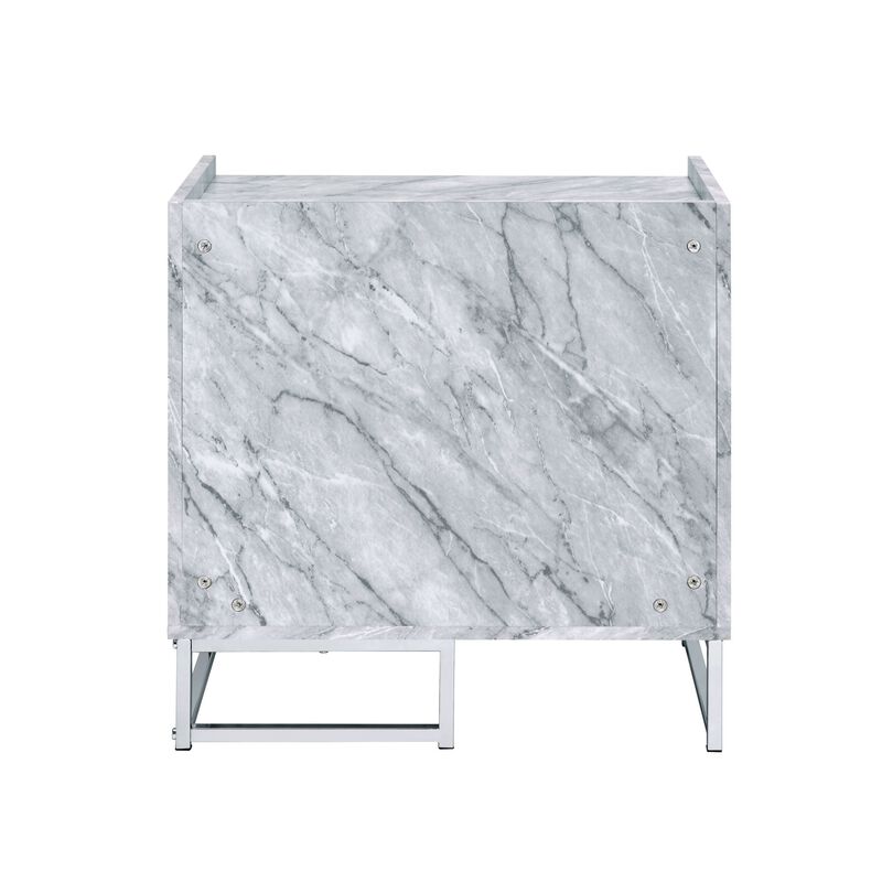 Contemporary White Accent Table image number 7