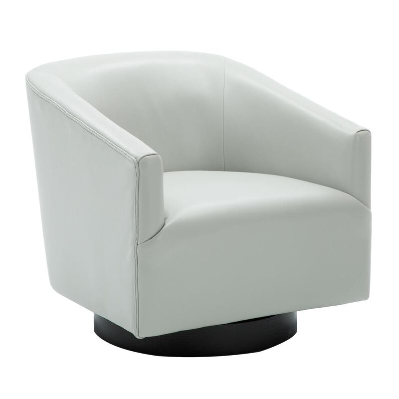 Comfort Pointe Gaven Dove Grey Wood Base Swivel Chair