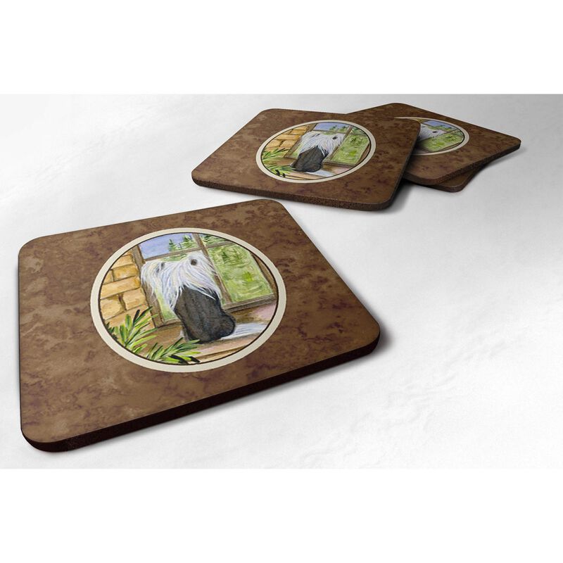 Caroline's Treasures SS8121FC Chinese Crested Foam Coasters (Set of 4), 3.5 H x 3.5 W, Multicolor image number 0
