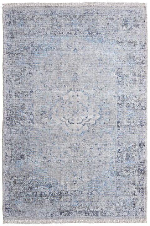 HomeRoots Oriental Hand Woven Distressed Area Rug With Fringe