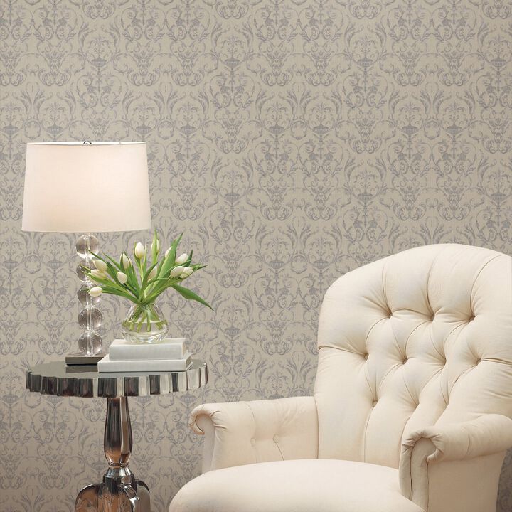 Ornamenta 2 Toscano Damask Silver Grey Wallpaper 95507