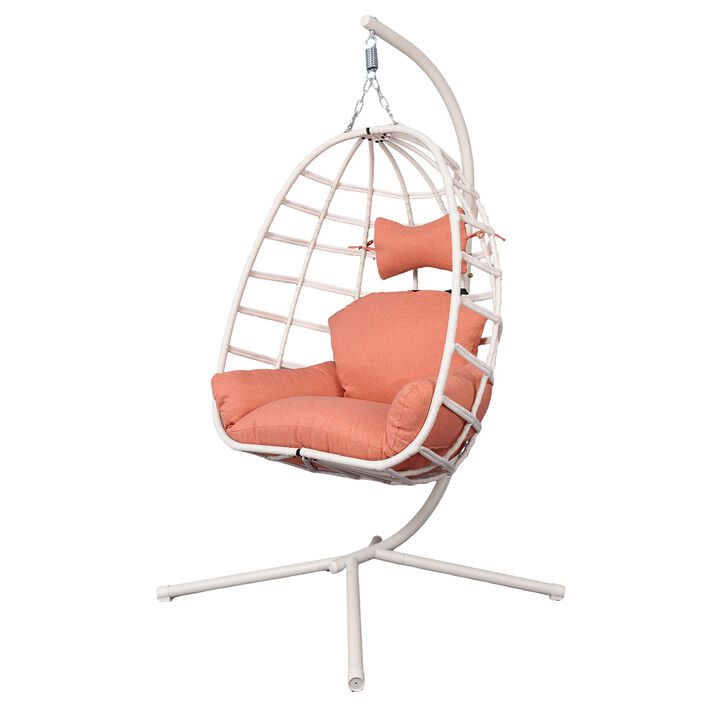 Hivvago Egg Chair with Stand & Washable Cushion