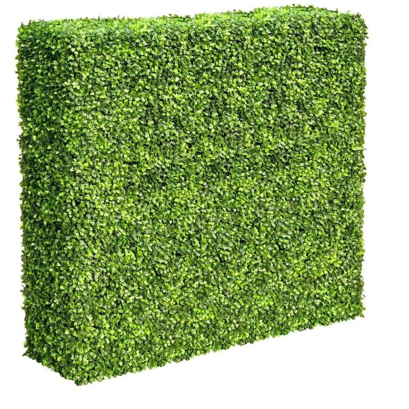 Premium Light Green Artificial Boxwood Hedge 30"L x 30"H Commercial Grade UV Resistant image number 0