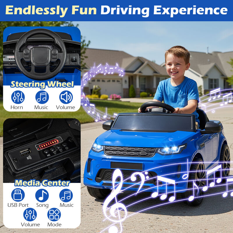12V Kids Ride On Car with Remote Control, LED Lights, Music and Safety Belt image number 5