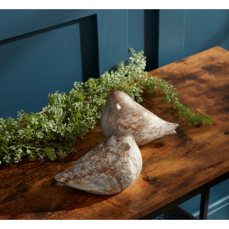 Decorative Resin Birds Set of 6 for Seasonal and Rustic Accent