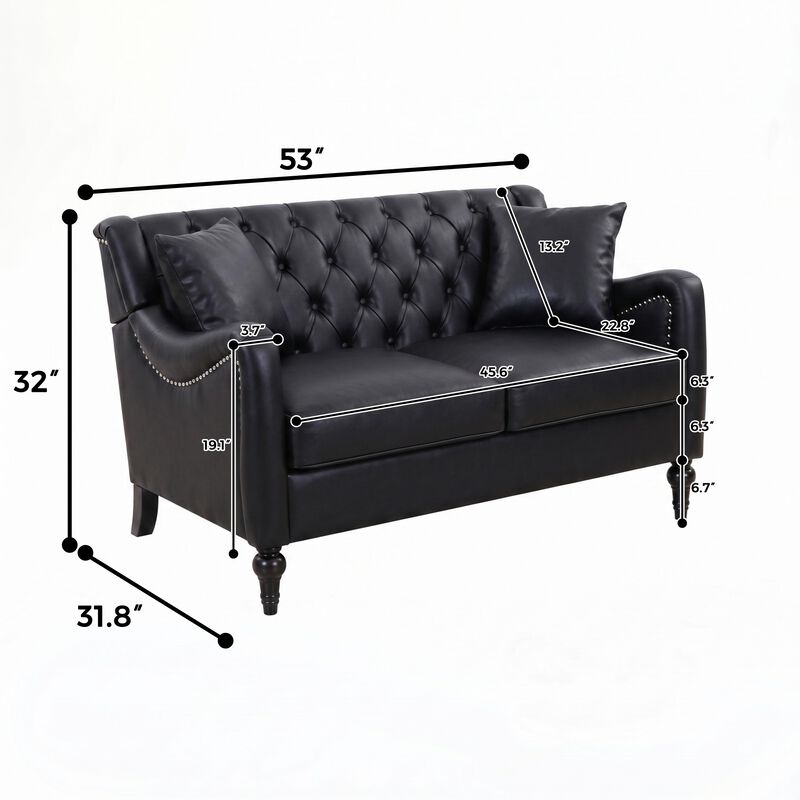 Nulin PU Leather Loveseat Sofa image number 9