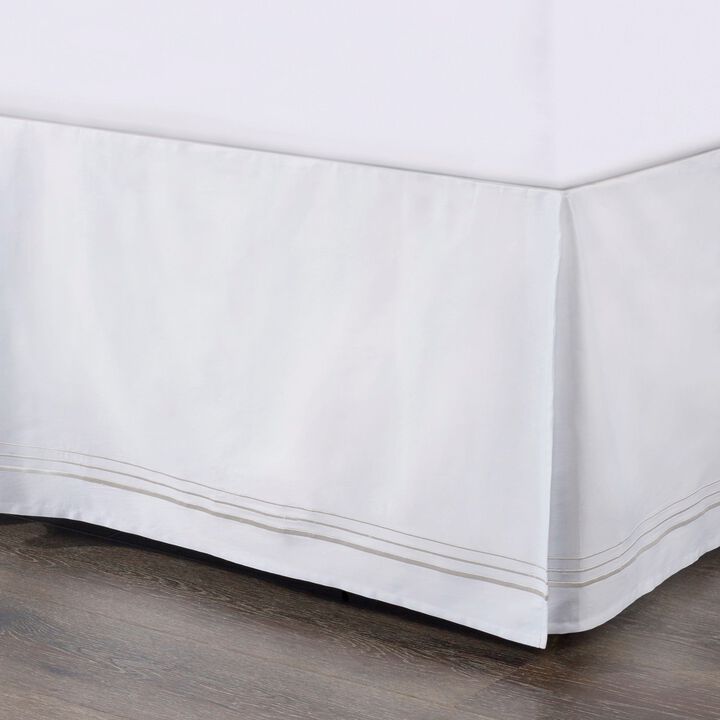 Border Embroidery Queen Bed Skirt