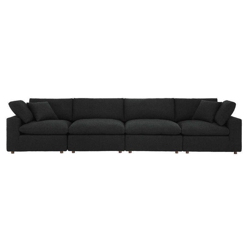 Commix Down Filled Overstuffed Boucle Fabric 4-Seater Sofa image number 0
