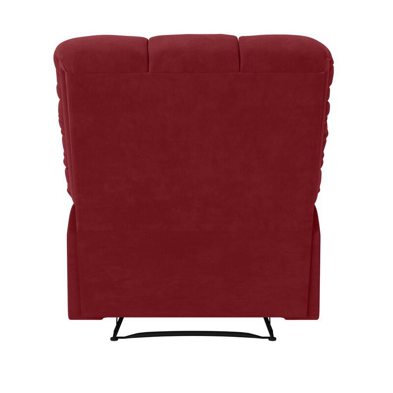 ProLounger Wall Hugger Recliner in Red Microfiber with Square Tufted Back image number 4