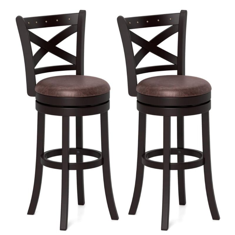 Hivvago Swivel Bar Stools Set of 2 Bar Chairs with Padded Seat