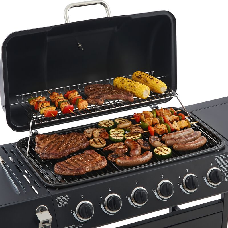 Zemzap 6-Burner Propane Gas Grill with Side Burner image number 8