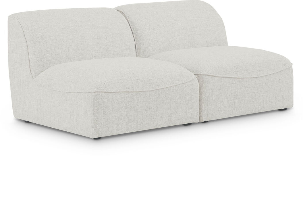 Meridian Furniture Miramar Cream Durable Linen Textured Modular Sofa