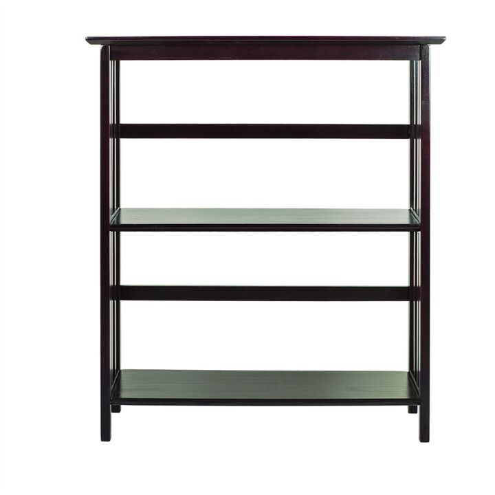 Mission Style 3-Shelf Bookcase-Espresso