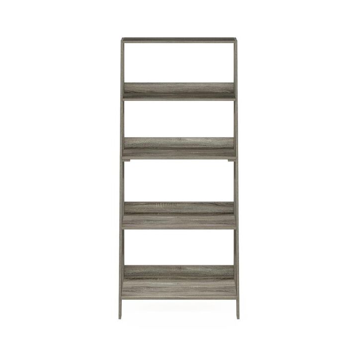 Furinno 5-Tier Ladder Bookcase Display Shelf, French Oak