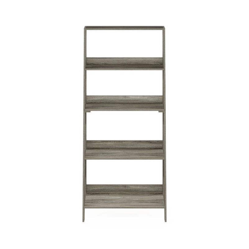 Furinno 5-Tier Ladder Bookcase Display Shelf, French Oak