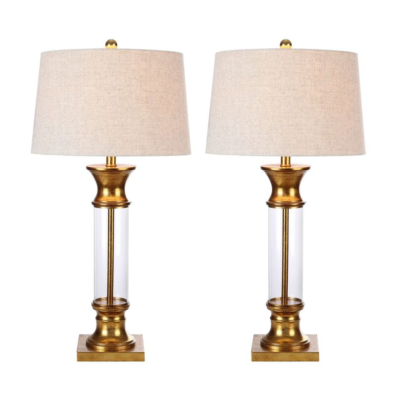 Hunter Metal/Glass LED Table Lamp (Set of 2)
