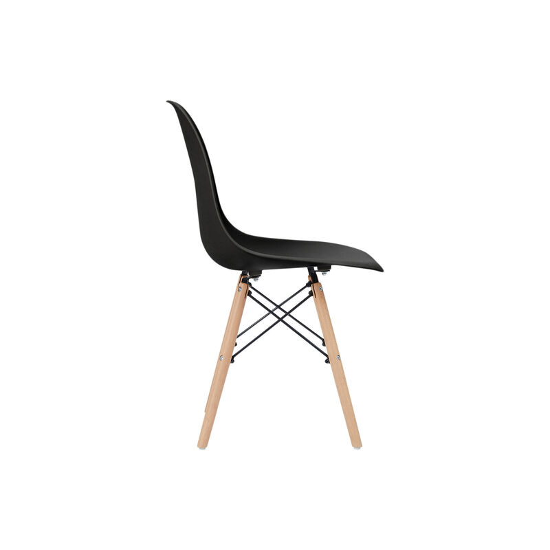 Teamson Home - Allan Plastic Side Dining Chair with Wood Legs Set of 2 image number 4