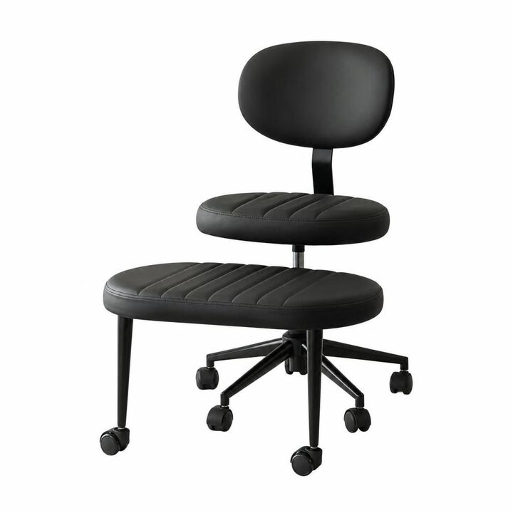 GOODSILO Ergonomic Multi-Position Cross Legged Office Chair, Swivel Rolling Meditation Fidget Chair with Back Support for Home Office