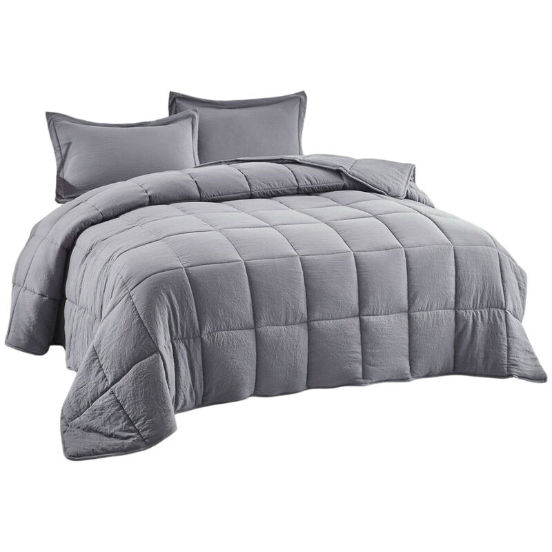 Soft Traditional Microfiber Comforter Set – 3-Piece Reversible Bedding
