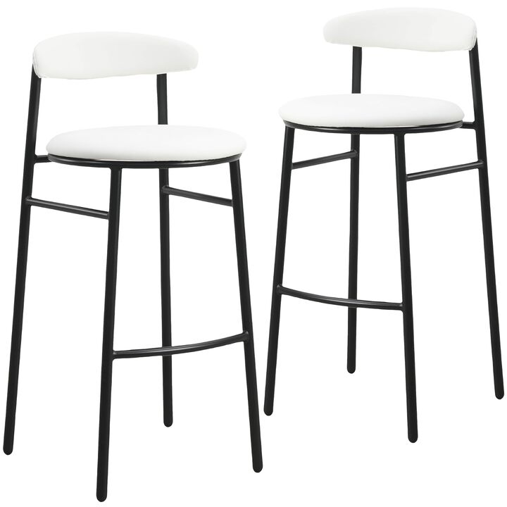 LeisureMod Lume Collection Modern Bar Stool Set of 2