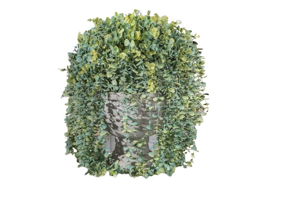 Faux Outdoor Plants Fake Hanging Outdoors Outside Decor 2 Pack White Eucalyptus