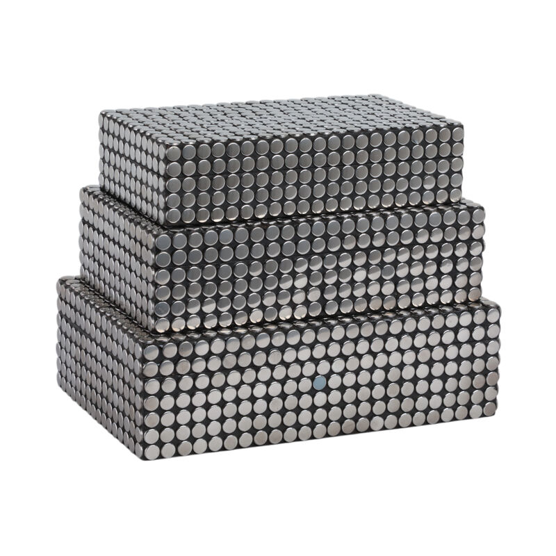 S/3 10/11/12" Studded Boxes, Black image number 3