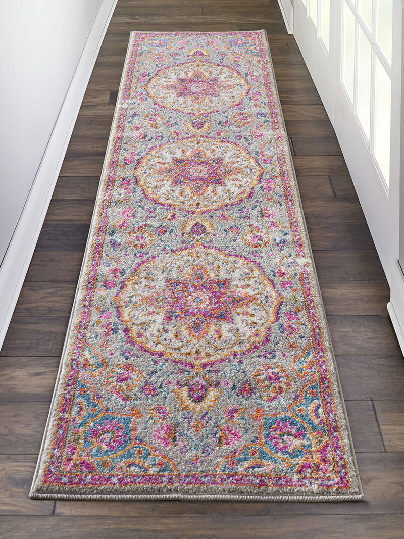 Passion PSN22 Gray/Multicolor 2'2" x 7'6" Rug image number 1
