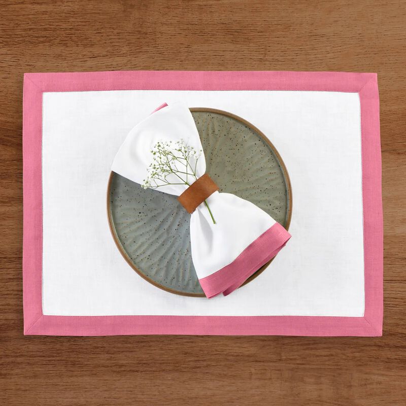 Solino Home Classic 100% Linen Placemats &ndash; Set of 4, 14 x 19 in, Machine Washable, Holiday and Everyday Dining