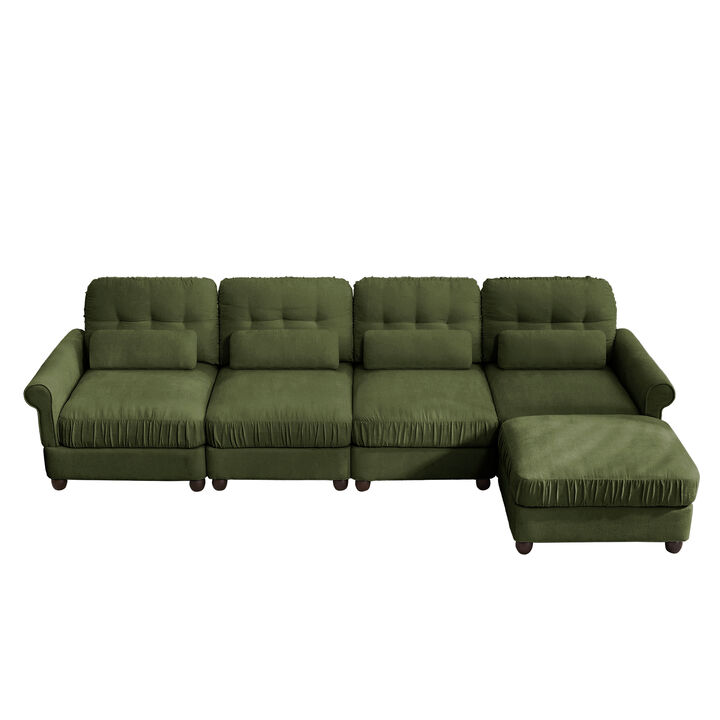 Toxmam Chenille 4‑Seat Modular Sectional Sofa