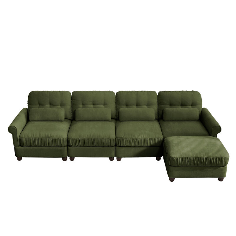 Toxmam Chenille 4‑Seat Modular Sectional Sofa image number 0