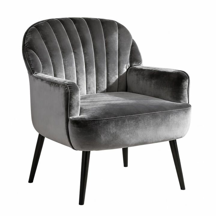 GOODSILO Velvet Upholstered Modern Accent Armchair, Comfortable Single Seating Chair for Living Room Bedroom Office Cafe and Waiting Room
