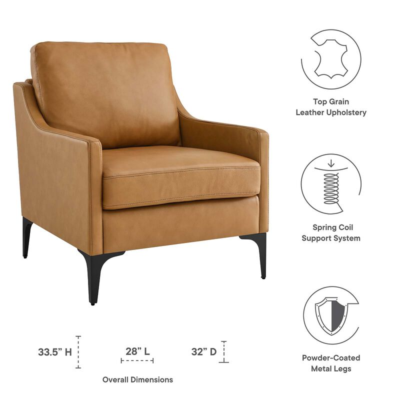 Corland Leather Armchair Brown image number 6