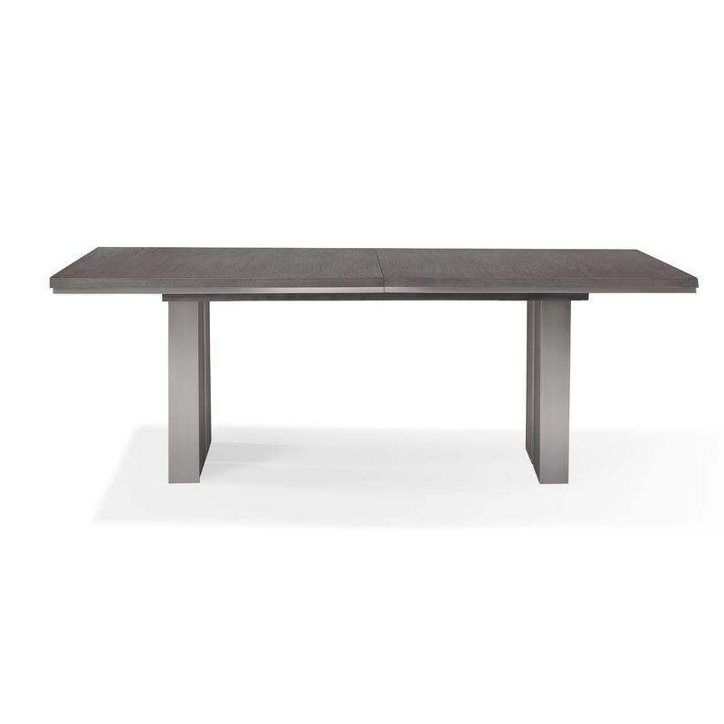 Axel 82 - 100 Inch Extendable Soild Mahogany Wood Dining Table, Gray