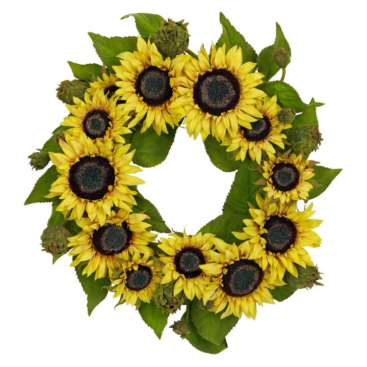 HomPlanti 22" Sunflower Wreath