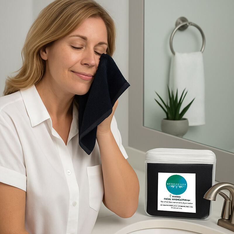 BedVoyage viscose from Bamboo Facial Washcloth, 6pk - Black