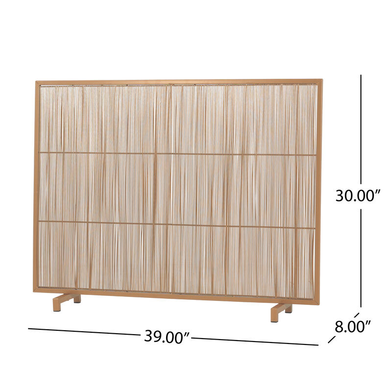 Christopher Knight Home Shanice Modern Rectangular Metal Single Panel Fireplace Screen image number 2
