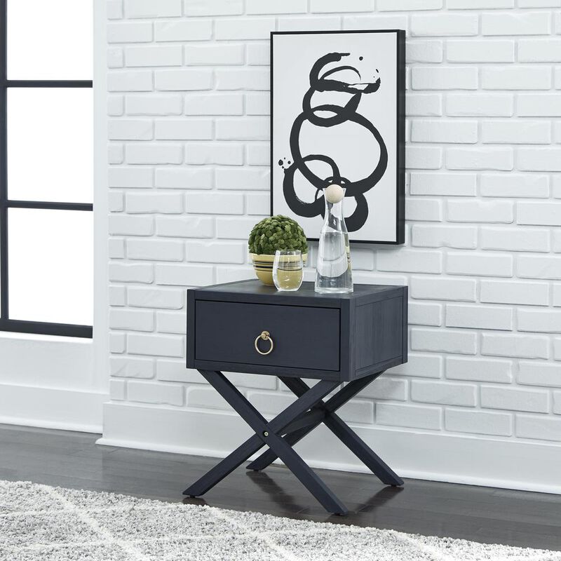 Liberty Furniture East End 1 Drawer Accent Table in Wirebrushed Denim image number 7
