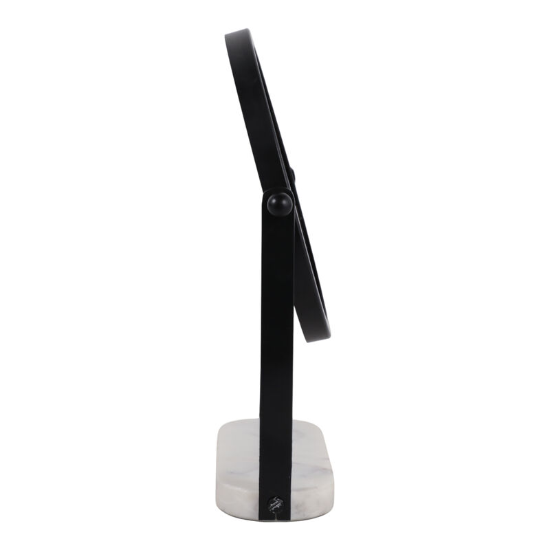10x7" Table Top Mirror Marble Base, Black/white image number 4